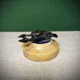 Bronze crayfish and stag beetle mounted on siena bases - Image 4